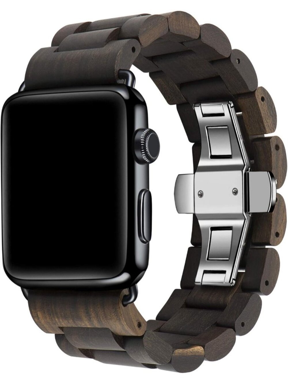 Men's Brown Analog Quartz Natural Hardwood Compatible Waterproof Wooden Watch